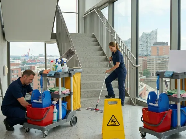 Gebäudeservice Calisir bei der Arbeit in Hamburg